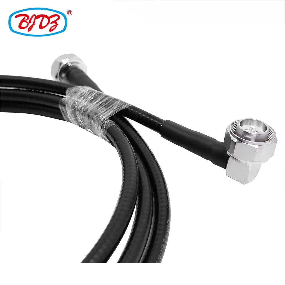 4.3-10 Male Plug to 4.3-10 Male 90 Degree Right Angle for 1/4'' Foam Super Flexible Telecommunication 1/4 Superflex Cable
