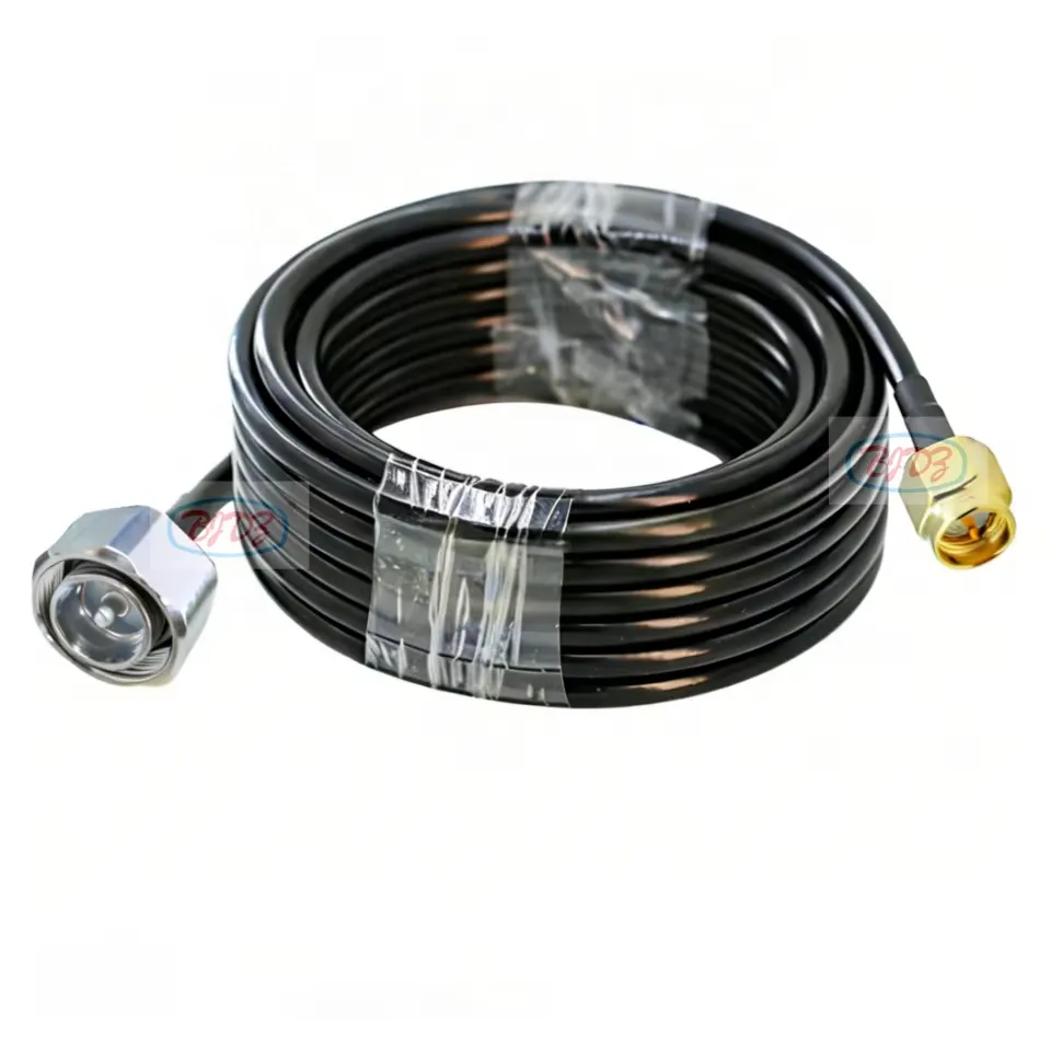 RF Pigtail Coaxial Assembly Mini Din 4.3-10 Male 4.3/10 Plug to SMA Male Plug Low Loss LMR-240 Coax RF Extension Cable