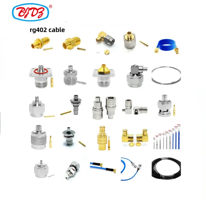 SMA N Type QMA BNC TNC 4.3-10 MCX MMCX SMB Male Plug Female Flange Jack Panel Mount for RG402 Rf Pigtail Cable Assembly