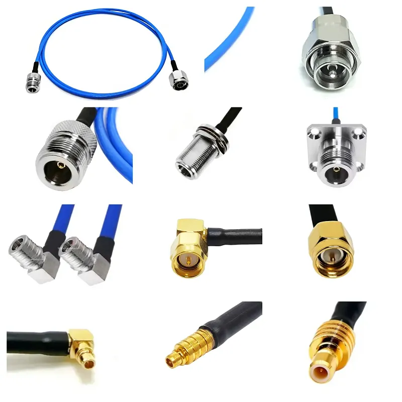 SMA N Type QMA BNC TNC 4.3-10 MCX MMCX SMB Male Plug Female Flange Jack Panel Mount for RG402 Rf Pigtail Cable Assembly