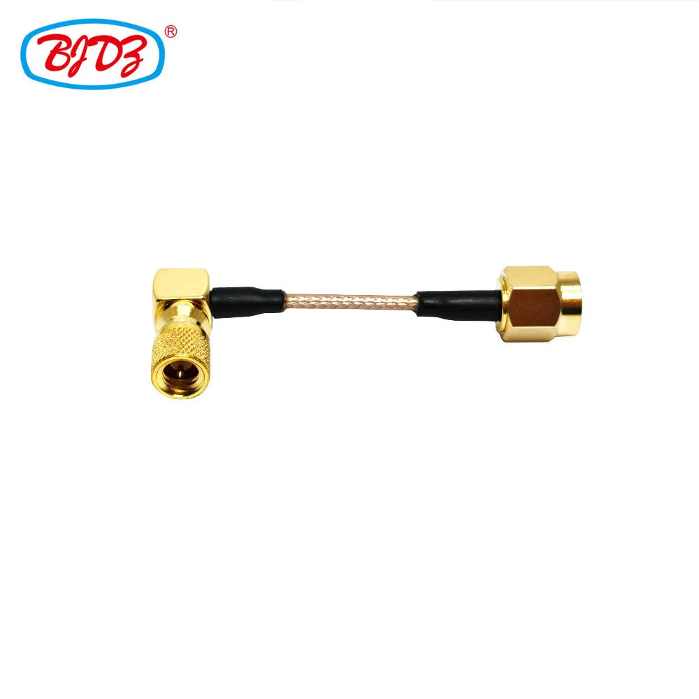 SMA Male Plug to 10-32 UNF Male Plug 90 Degrees with RG178 50 Ohm RF Pigtail Jumper Extension Cable Assembly