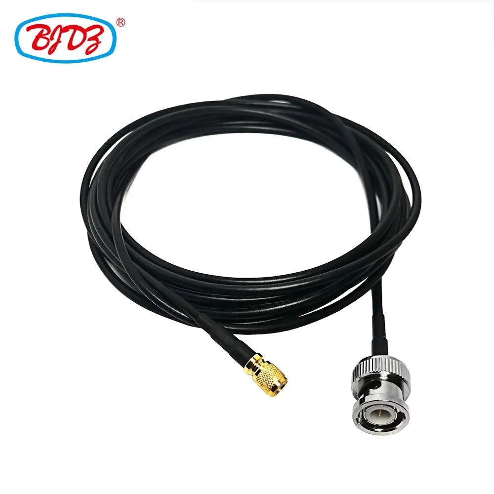 BNC Male Plug to 10-32 M5 Microdot UNF Male Plug with RG174 Pigtail Jumper Extension Cable Assembly