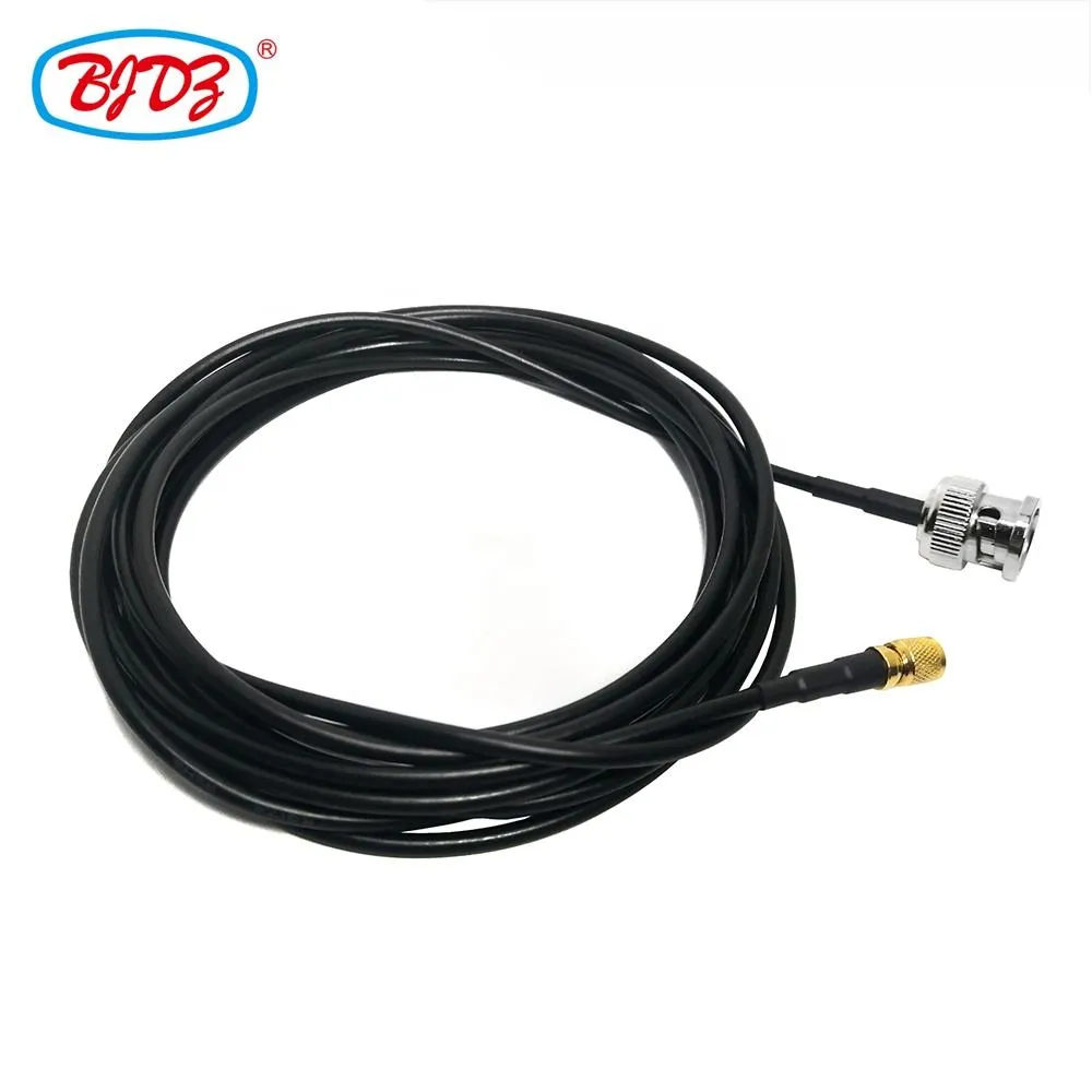 BNC Male Plug to 10-32 M5 Microdot UNF Male Plug with RG174 Pigtail Jumper Extension Cable Assembly
