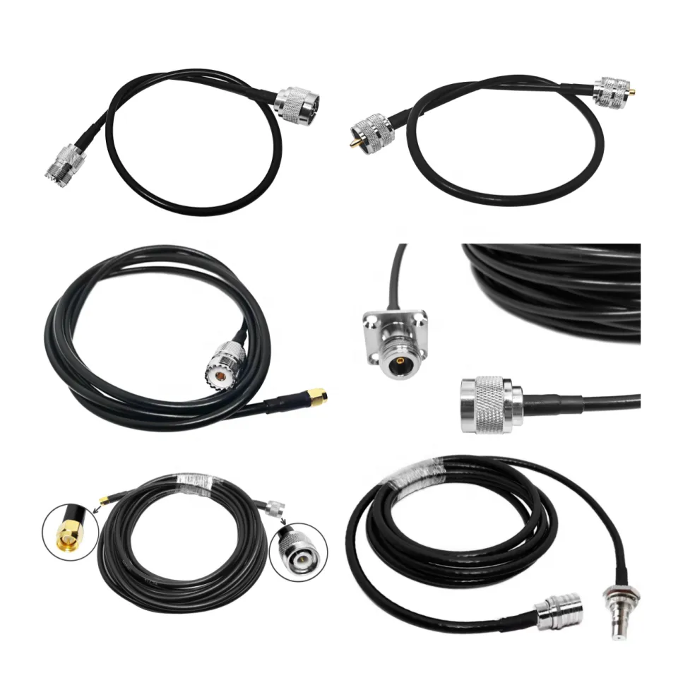N-Type/BNC/TNC/SMA/QMA/UHF/10-32 UNF Male Plug/Female Jack/Flange/Panel Mount Cable Assembly Copper PTFE