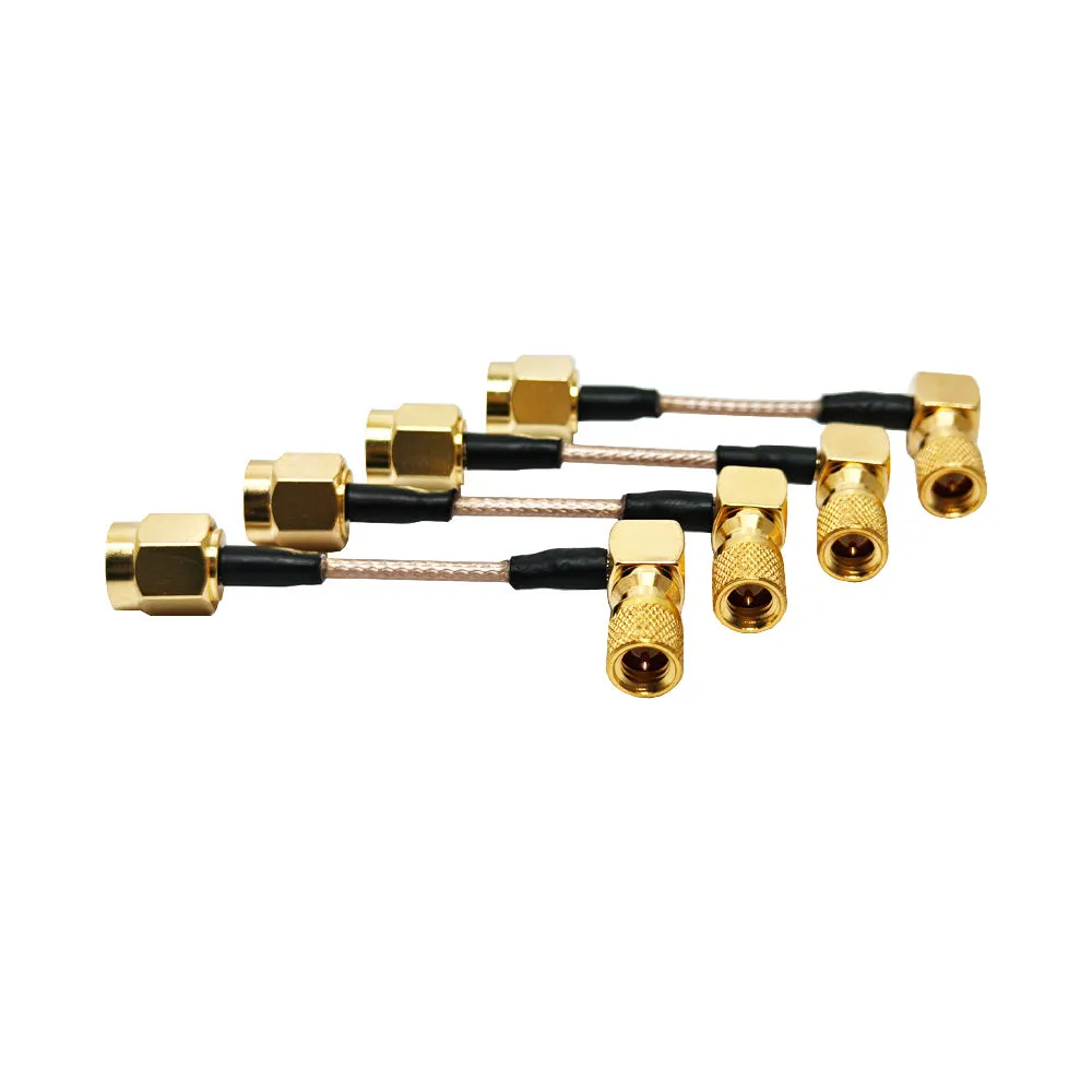 SMA Male Plug to 10-32 UNF Male Plug 90 Degrees with RG178 50 Ohm RF Pigtail Jumper Extension Cable Assembly