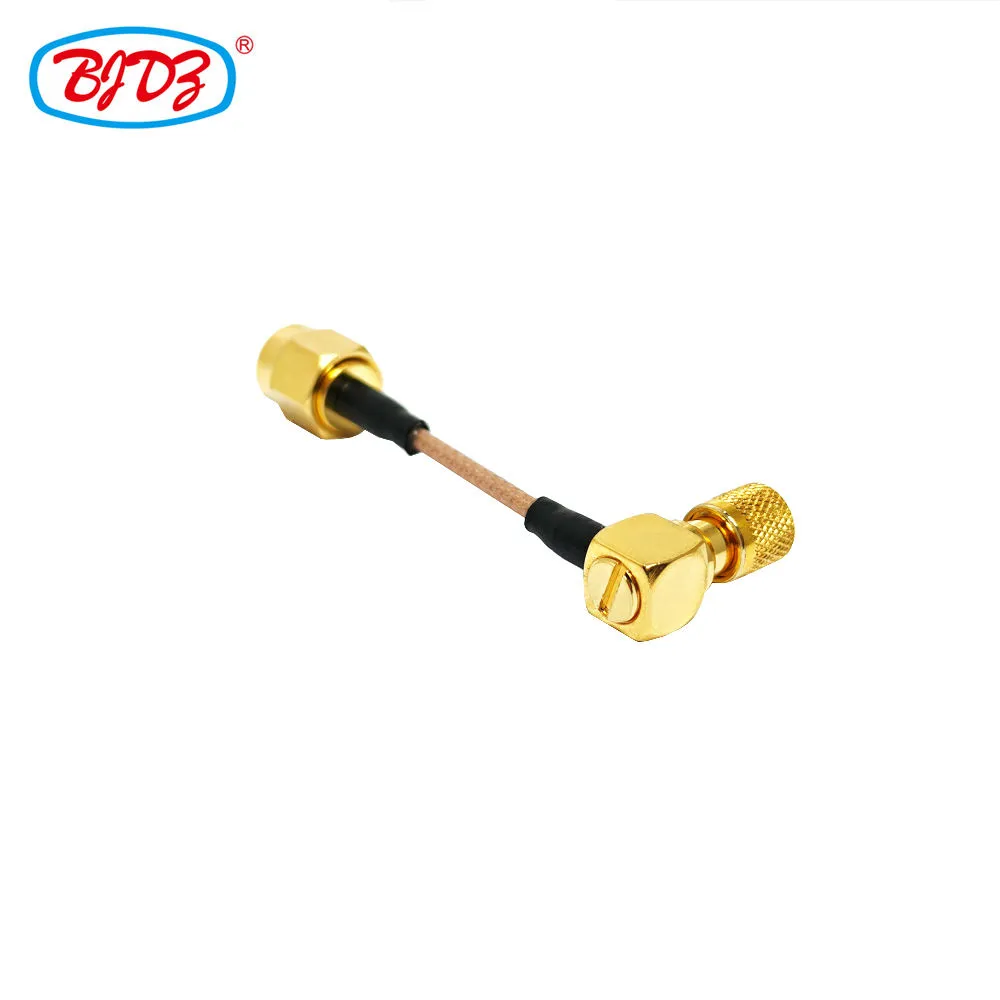 SMA Male Plug to 10-32 UNF Male Plug 90 Degrees with RG178 50 Ohm RF Pigtail Jumper Extension Cable Assembly