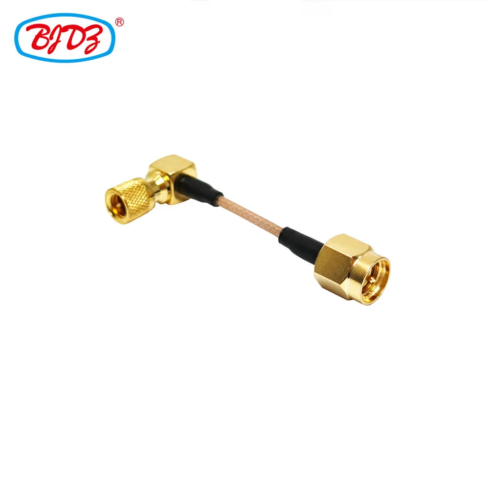 SMA Male Plug to 10-32 UNF Male Plug 90 Degrees with RG178 50 Ohm RF Pigtail Jumper Extension Cable Assembly
