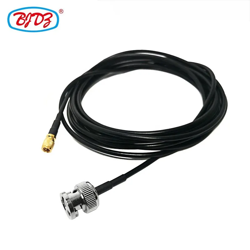 Manufacturer OEM BNC Male Plug to 10-32 M5 Microdot UNF Male Plug with RG174 Pigtail Jumper Extension Cable Assembly