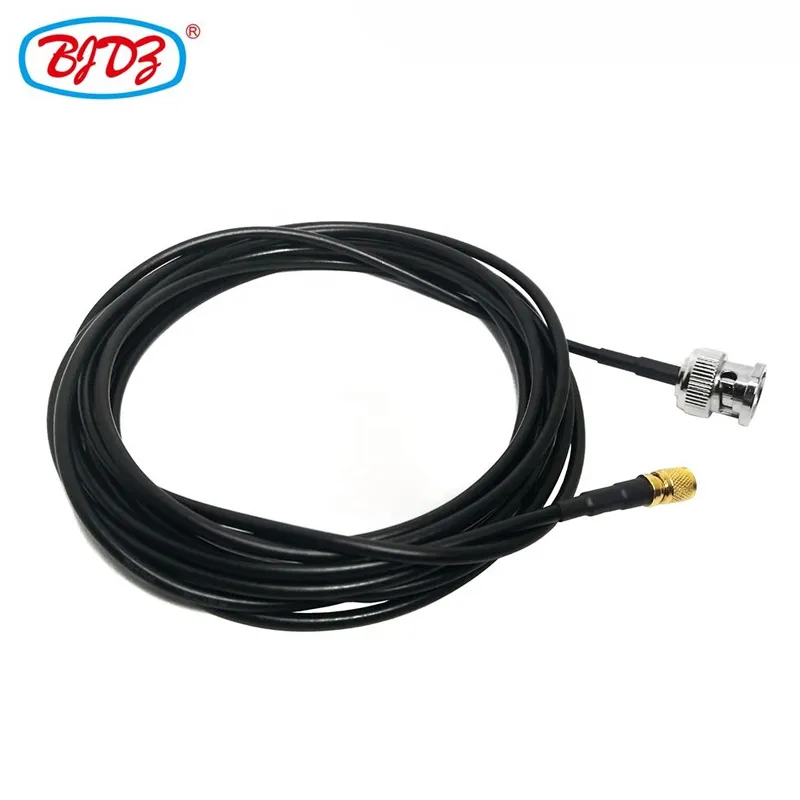 Manufacturer OEM BNC Male Plug to 10-32 M5 Microdot UNF Male Plug with RG174 Pigtail Jumper Extension Cable Assembly