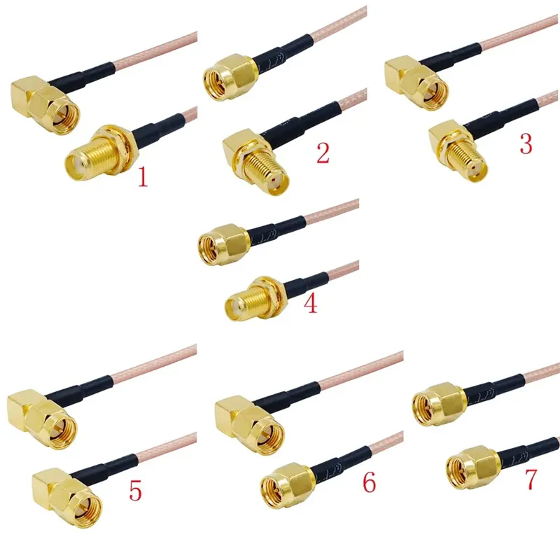 Customize RP SMA MCX MMCX BNC TNC N UHF F FAKRA RF Coaxial Cable Extension with RG316 RG174 RG178 RG58 Cables for WIFI Antenna