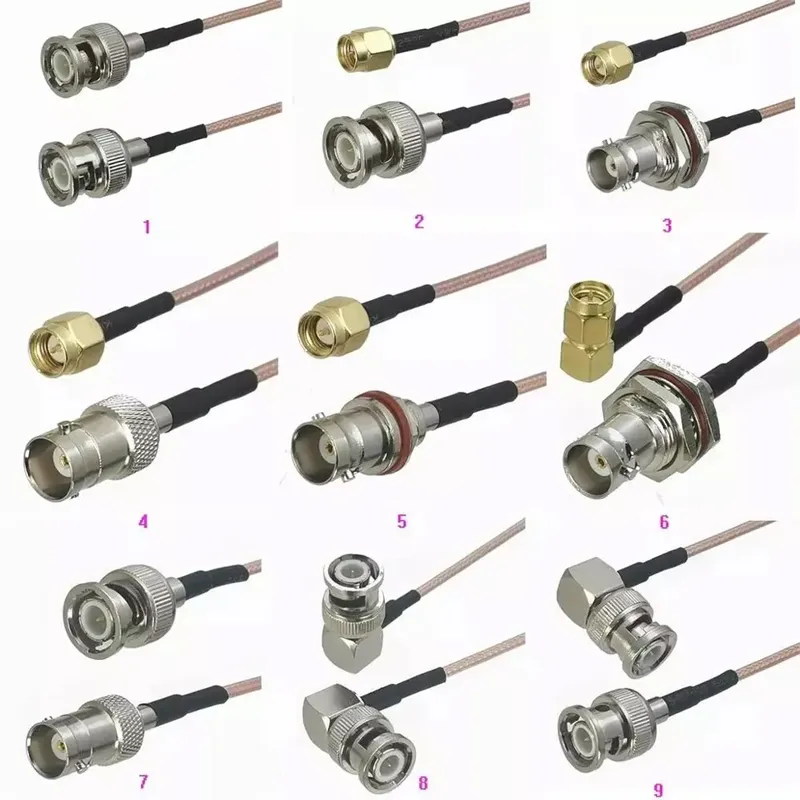 Customize RP SMA MCX MMCX BNC TNC N UHF F FAKRA RF Coaxial Cable Extension with RG316 RG174 RG178 RG58 Cables for WIFI Antenna