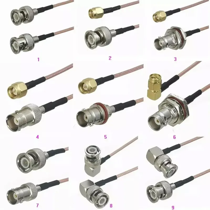 Customize RP SMA MCX MMCX BNC TNC N UHF F FAKRA RF Coaxial Cable Extension with RG316 RG174 RG178 RG58 Cables for WIFI Antenna