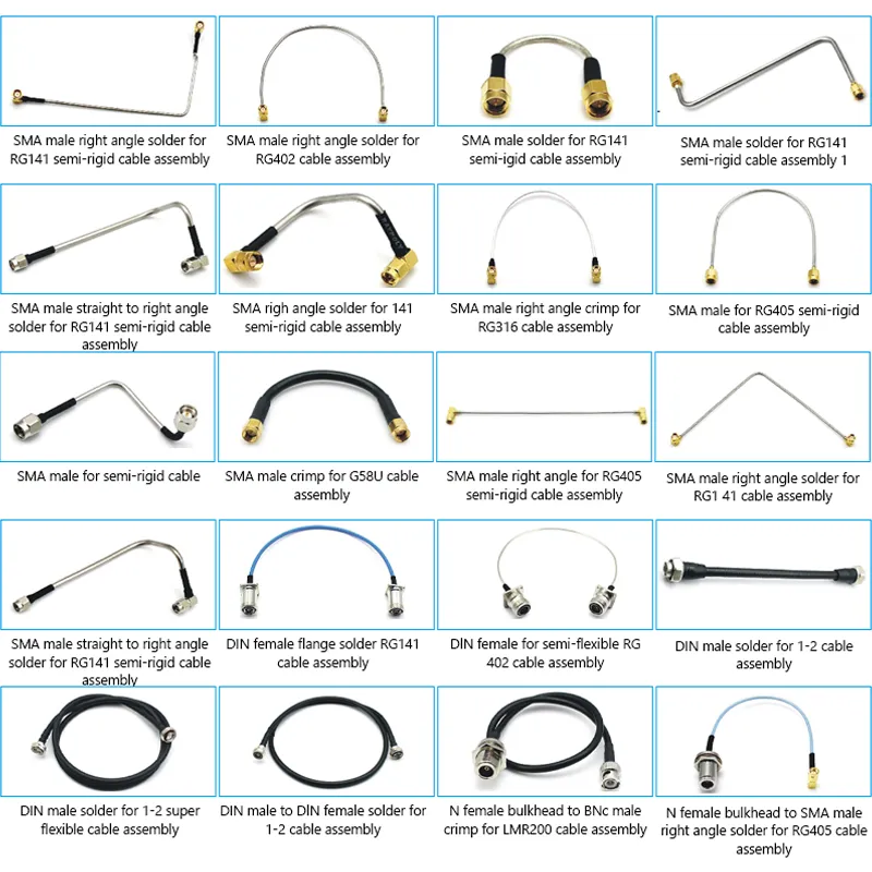 Factory Direct SMA Male Plug to TNC/BNC/MCX/MMCX/SMB/SMC/N Type/UHF/CRC9/TS9/F Male/Female for RG174 RF Antenna Extension Coax Cable