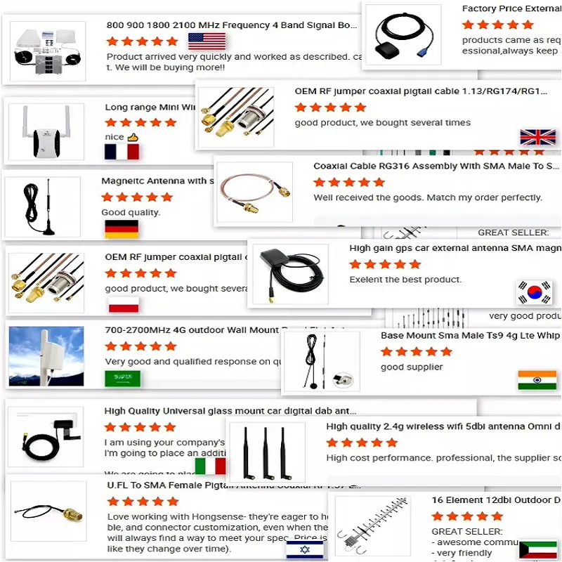 Factory Direct SMA Male Plug to TNC/BNC/MCX/MMCX/SMB/SMC/N Type/UHF/CRC9/TS9/F Male/Female for RG174 RF Antenna Extension Coax Cable