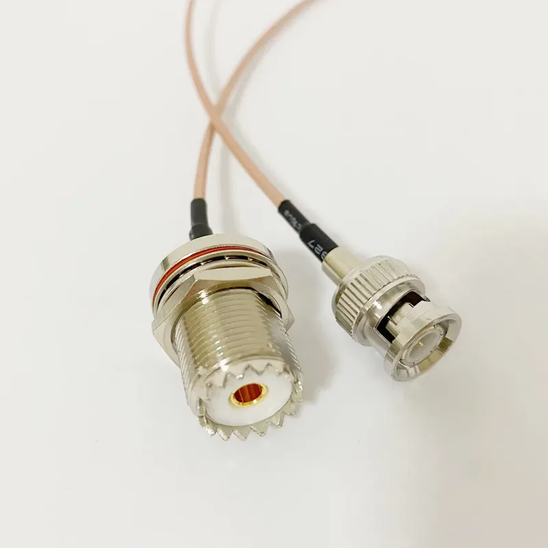 Factory Supply RG316 Coax 50 Ohm With BNC Male Plug to UHF SO239 Female Chassis Bulkhead Panel Mount Cable Assembly