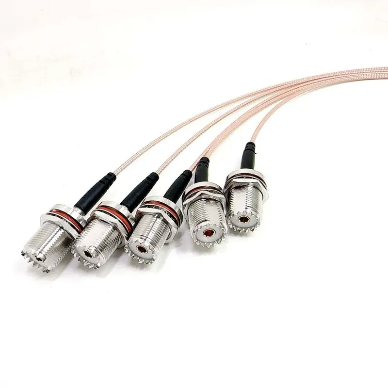 Factory Supply RG316 Coax 50 Ohm With BNC Male Plug to UHF SO239 Female Chassis Bulkhead Panel Mount Cable Assembly