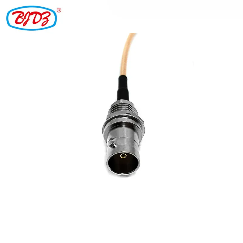 Manufacturer Wholesale 75ohm BNC Female Jack Bulkhead to MCX Male 90 Degree Plug RG179 Pigtail Jumper Extension Cable Assembly