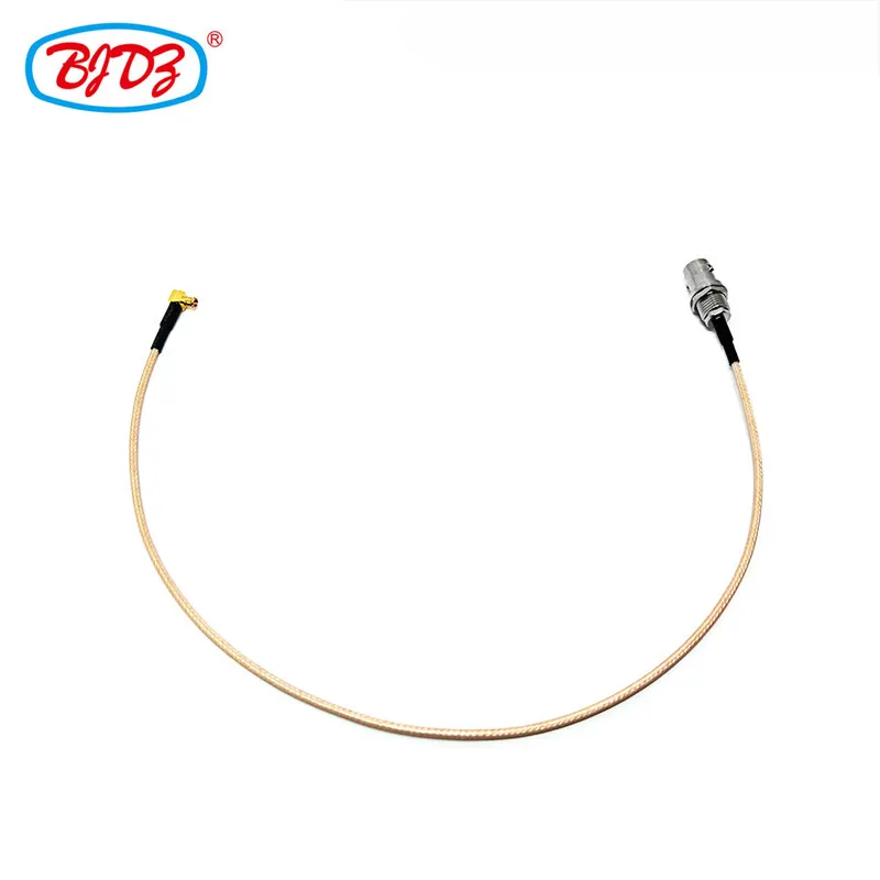 Manufacturer Wholesale 75ohm BNC Female Jack Bulkhead to MCX Male 90 Degree Plug RG179 Pigtail Jumper Extension Cable Assembly