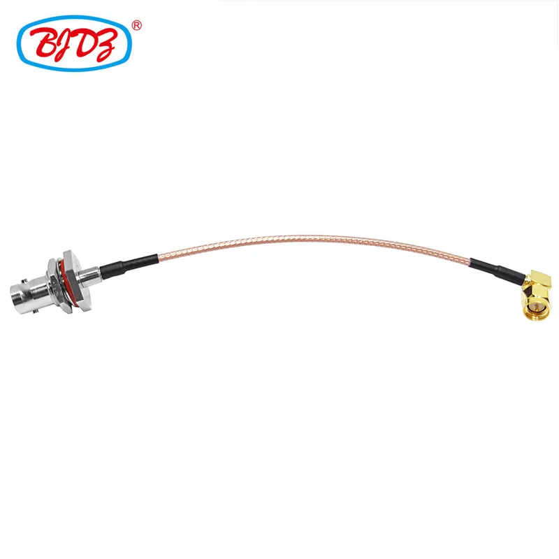 Manufacturer Supply BNC Female Jack Panel Mount to SMA Male Plug 90 Degree with RG179 RG-179 RF Pigtail Extension Cable Assembly