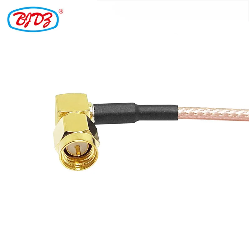 Manufacturer Supply BNC Female Jack Panel Mount to SMA Male Plug 90 Degree with RG179 RG-179 RF Pigtail Extension Cable Assembly