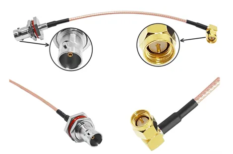 Manufacturer Supply BNC Female Jack Panel Mount to SMA Male Plug 90 Degree with RG179 RG-179 RF Pigtail Extension Cable Assembly