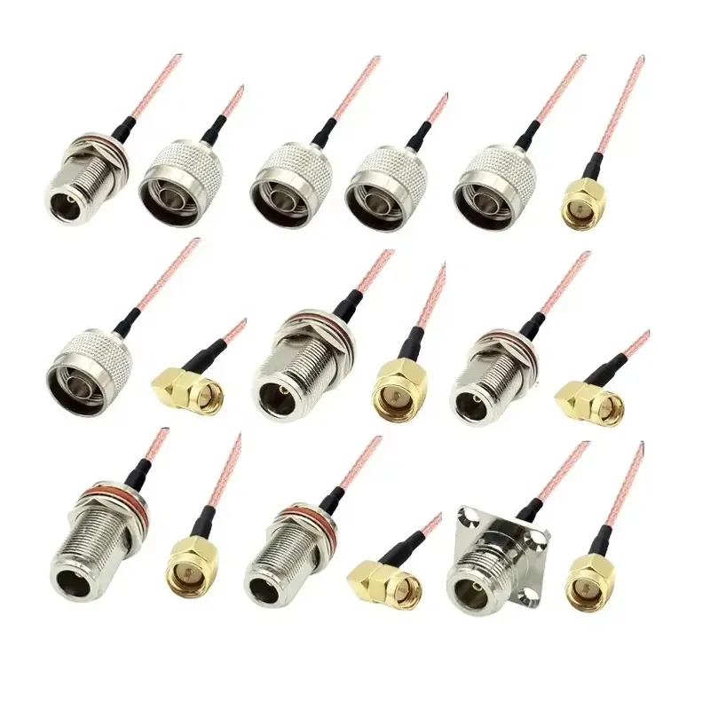 Manufacturer's RG316 RF Pigtail Jumper Extension Cable Assembly SMB MCX UHF TS9 TNC BNC FARKA N MMCX SMA Connector Copper PTFE