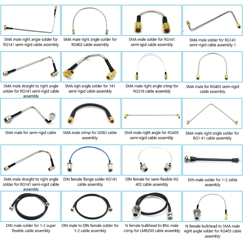 Customize RP SMA MCX MMCX BNC TNC N UHF F FAKRA RF Coaxial Cable Extension with RG316 RG174 RG178 RG58 Cables for WIFI Antenna