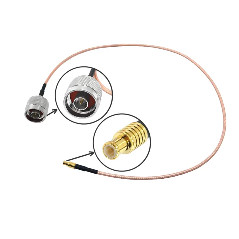 Factory Supply 50 Ohm N Type Male Plug to MCX Male Plug for RG178 RG316 RF Pigtail Extension Cable 30cm