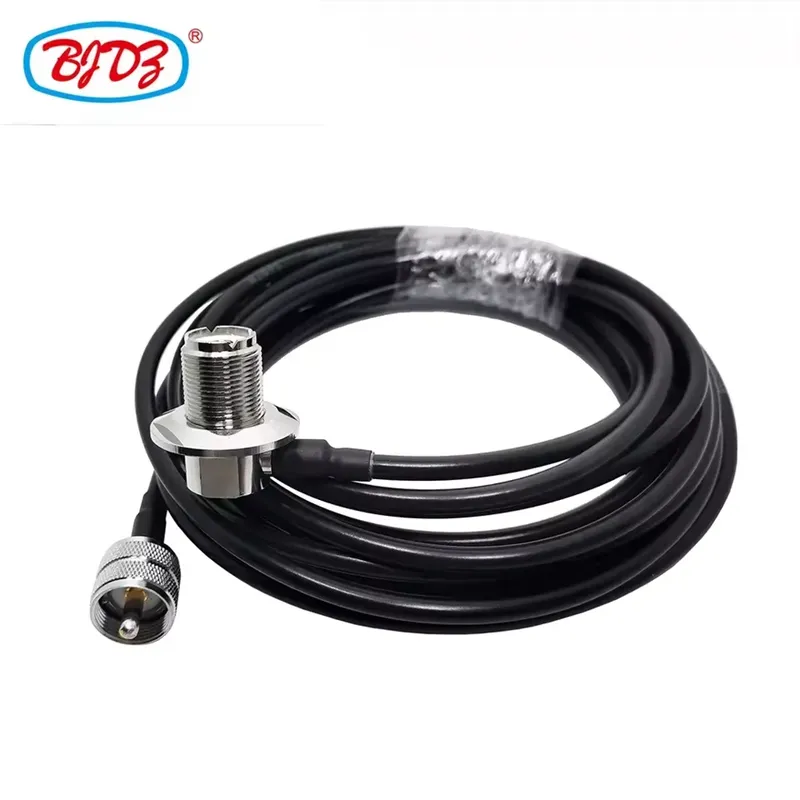 Factory Supply RG58U RF Coaxial Cable Assembly UHF PL259 to UHF SO239 Female Jack Pigtail Jumper Extension Cable Assembly