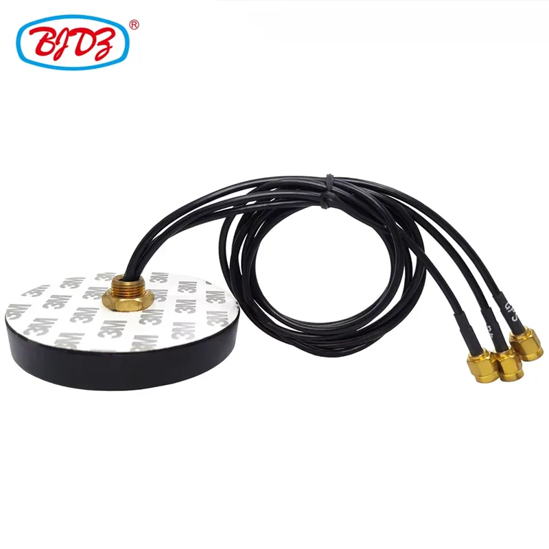 Factory Supply Suction Cup Antenna With 3 SMA Male Plug RF Pigtail Extension WiFi Network Antenna Cable