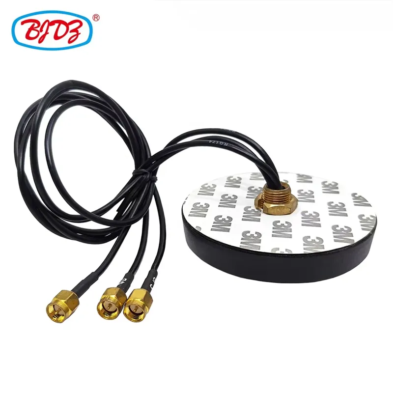 Factory Supply Suction Cup Antenna With 3 SMA Male Plug RF Pigtail Extension WiFi Network Antenna Cable